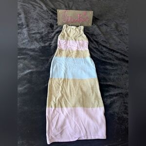 EUC Wild Honey Gray Purple Blue Racerback Dress S